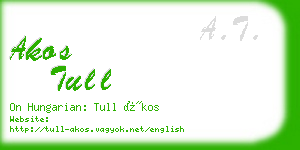 akos tull business card